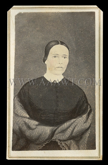 Folk Portrait of a Young Woman Draped in a Shawl
American
Circa 1850, entire view